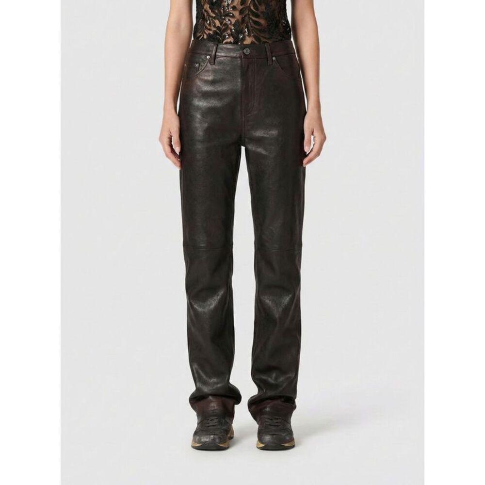 Golden Goose Women Straight Leather Trousers Golden Goose